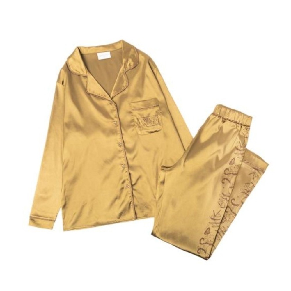 Taylor Swift Fearless Taylor's Version Satin Pajama Set Gold Official Merch S